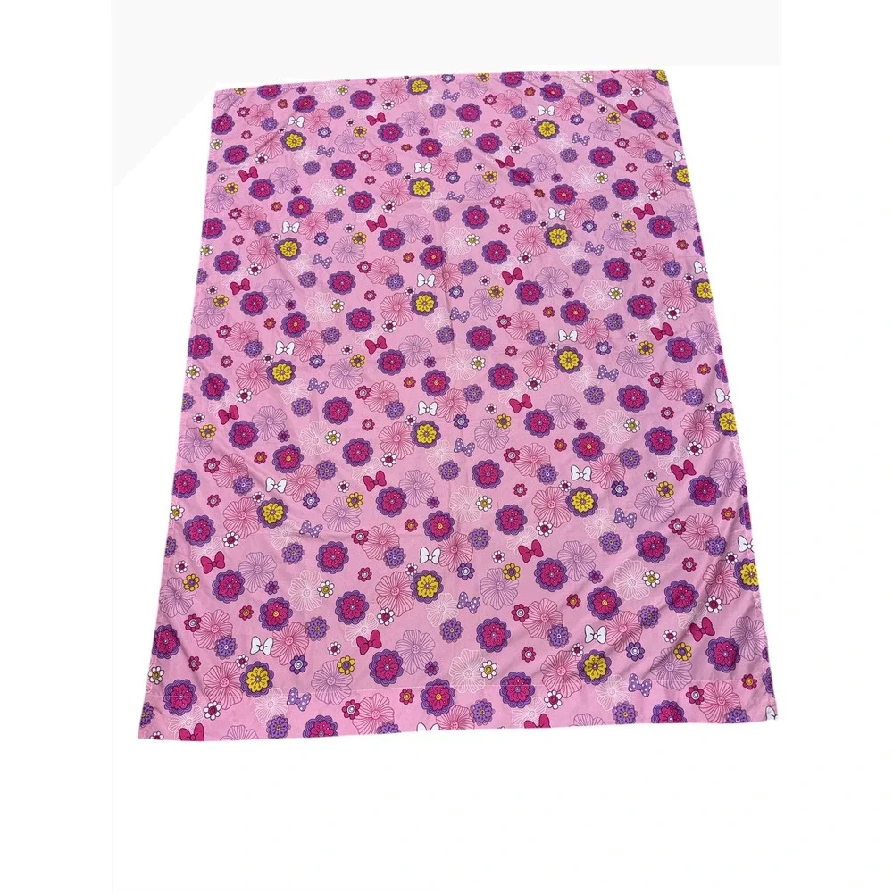 Disney Minnie Mouse Fluttery Friends Toddler Flat Sheet Pink Floral Crafting